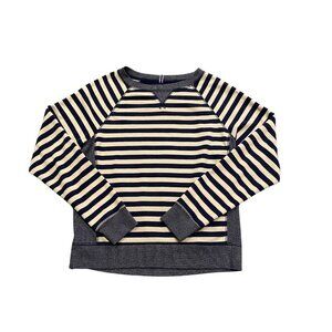 Champion Women's Navy and Ivory Striped Sweatshirt - Size Small - Like New!